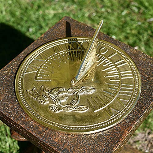 Polished Brass Hummingbird Sundial - 190mm