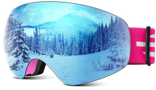 LOEO Kids Ski Goggle, Frameless Snow Ski Goggles for Kids Youth Teens Boys and Girls, Helmet Compatible