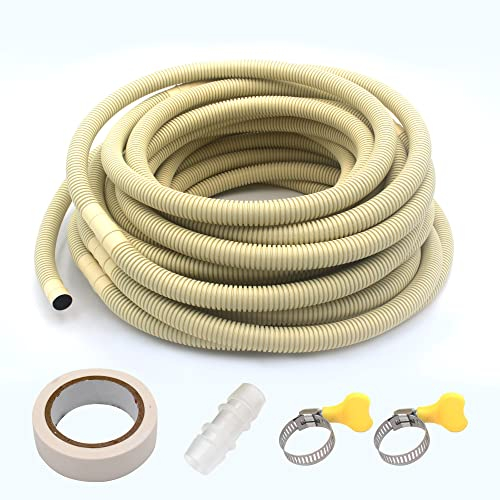 HANSUM Mini manguera de drenaje dividida, piezas y accesorios de aire acondicionado, bomba de tubo de agua, juego de línea universal para drenaje de CA, extensor de HVAC exterior (50 pies)
