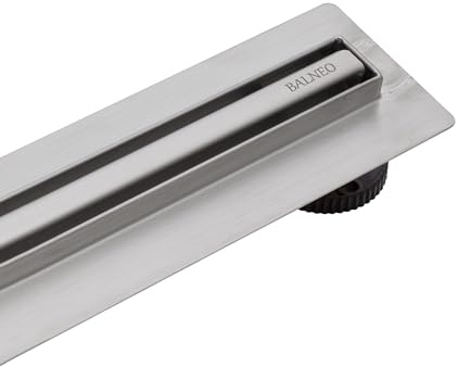 BALNEO Canalina per Doccia, Canaletta di Scarico da 60cm, Acciaio Inossidabile, per Il Bagno, Pannello Stretto da 14mm, Set Completo, Basso 57mm, Scarico per Doccia Slim e Basso Proline