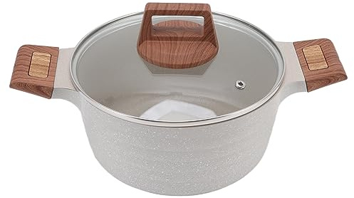 Stufato a doppio orecchio, resistente al calore, pentola da zuppa visibile, coperchio trasparente, impedisce che si attacchi a casa (pentola da 24 cm)
