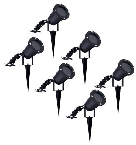 Ledvion - 6X LED Strahler, Aluminium, IP65, GU10 Fassung, 1 Meter Kabel, LED Strahler, Garten Spot