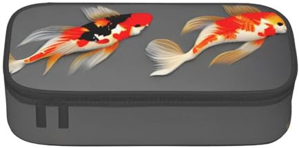 SSIMOO Estrellas y Feliz Día del Padre Oxford Estuche de tela Oxford organizador de papelería de gran capacidad, bolsa portátil con cremallera, Carpas koi tradicionales con manchas, Talla única