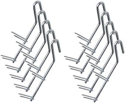 Lot de 10 crochets de fumage en acier inoxydable à double pointe en V - 18 cm - Diamètre : 4 mm - Pour fumer du poisson, de la viande, du fromage, des saucisses