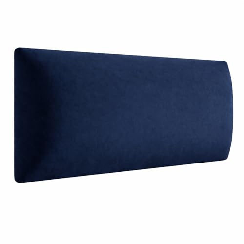 Angelo - Pannelli da parete 3D per letto, da parete, pannello imbottito, blu scuro, 90 x 40 cm, pannelli rettangolari