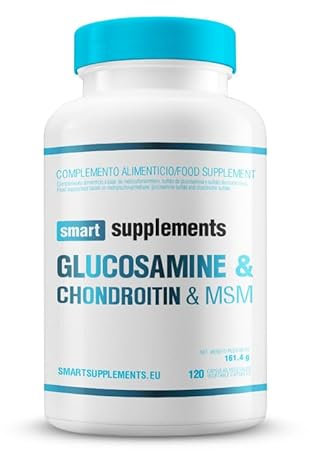 SMART SUPPLEMENTS - Glucosamina, Condroitina y MSM - 120 Cápsulas Vegetales - Reduce Inflamación y Dolor Articular - Ayuda a Mantener la Salud de las Articulaciones, Cartílagos y Huesos
