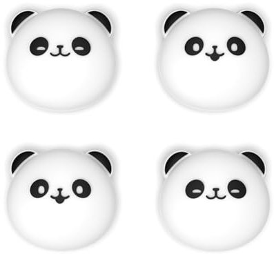 PlayVital Copri Levette Analogiche per Nintendo Switch 2, Gommini Silicone Thumb Grip Joystick Caps per Joycon 2, Accessori Carini per Switch 2, 4 Pezzi, Panda Paffuti