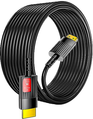 Anehmeta Câble HDMI en fibre optique 8 K, 10 m, 48 Gbit/s, ultra haut débit, 8 K @ 60 Hz, 4 K @ 120 Hz, eARC, HDCP 2.2 et 2.3, HDR dynamique Dolby Atmos, compatible avec Xbox, PS5/PS4, HDTV