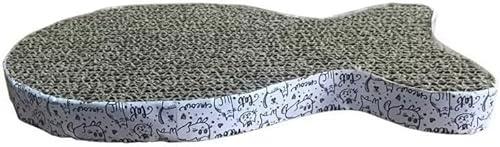 Cat Scratching Board Premium Scratch Textures Cardboard Anti-Scratch Stress Relieve Indeformable Fish Self-Adhesive Cat Scratching Board, 28×15×2.5 cm