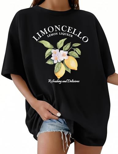 CMTOP Tee Shirt Femme Été Oversize T Shirt à Manches Courtes Coton Col Rond Décontracté Haut Chic et Élégant Imprimé Lettres Grande Taille T Shirt Amples Top