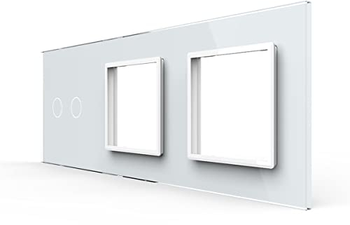LIVOLO Nur Glasblende 3 Fach Glasrahmen Rahmen Glas Steckdose Lichtschalter Touch Blende VL-C7-C2/SR/SR-11-A weiß