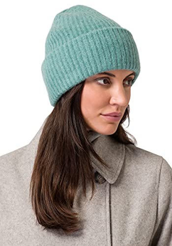Style & Republic Kaschmir Mütze-Beanie Damen aus 100% Cashmere - Dein kuscheliger Premium Beanie für stilvolle Herbst- & Winter-Momente - Mint