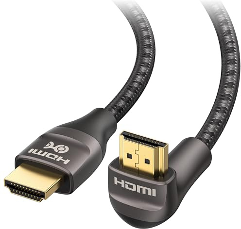 Cable Matters Câble HDMI coudé Ultra HD 8K 48Gbps (câble HDMI à 270 degrés) en Marron - 2 m