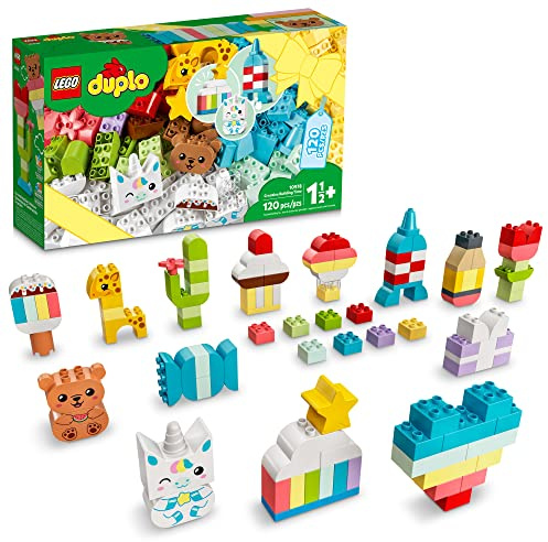 LEGO DUPLO Creative Building Time 10978 färgglad konstruktionsleksak för förskolare åldrade 18 månader och upp (120 stycken)