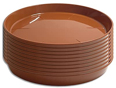 10 x Untersetzer für Blumentopf Pflanztopf rund Kunststoff Terracotta 9 verschiedene Größen zur Auswahl (Ø 24 cm)