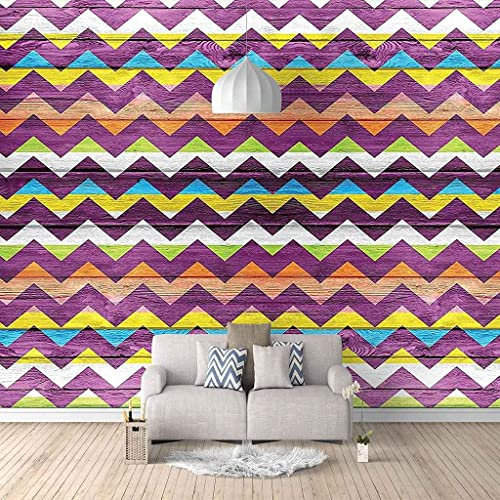 Papel Pintado De Fondo De Tv - Rayas Onduladas De Colores Papel Tapiz Para Decoración De Sala De Estar Mural 3D Sin Costuras Papel Tapiz Para Sala De Estar Dormitorio Peel And 300(ancho)x210(alto) cm