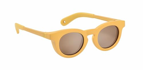 BÉABA, Gafas de Sol para Bebé 9-24 Meses, Protección 100% UV - CAT 3, Protección Lateral, Confort Óptimo, Patillas Ajustables 360°, Adaptables a la Vista, Colección Retro Delight Honey