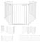 Ikodm Barrera de Seguridad 310 cm para Niños y Mascotas | Reja de Protección de Metal | Rejilla Protectora Metálica Plegable con Puerta | 5 Paneles 65 x 75 cm, Blanco