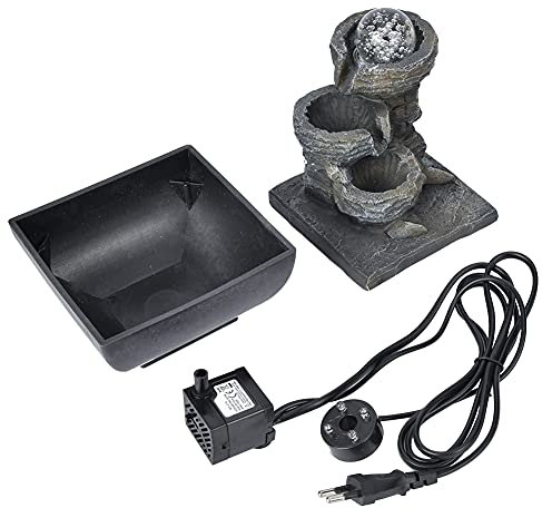 Decorazione da Tavolo in Resina con Sfera Luminosa, Elegante Ornamento per Fontana da Tavolo, Adatto per L'arredamento della Casa (Spina UE 220)