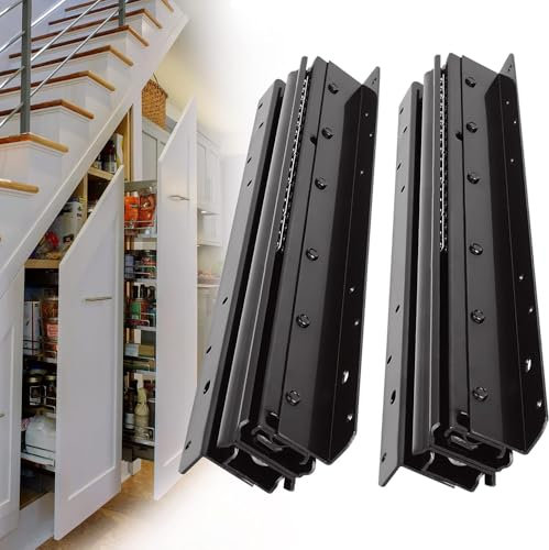 Rieles Cajones,Guias Cajones Carriles,Railes Cajones Extraibles,2 piezasGuias Correderas 400-900mm 3 pliegues para un deslizamiento suave Capacidad Carga 120 KG Para Cajones Extensión