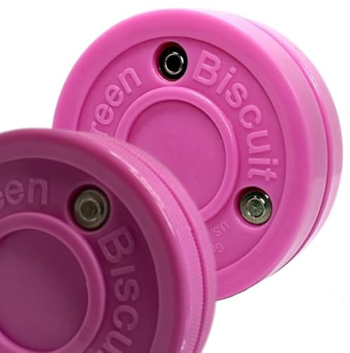 Green Biscuit Hockey Pucks 2 Pack Passer - Street Hockey Puck - Pink | Off-Ice Stickhandling and Passing Puck