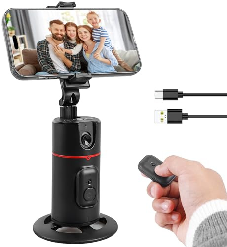 Mobilstativ för ansiktsspårning, 360° rotation, smart telefonhållare, selfiepinne, stativ med fjärrkontroll för vlog, videoinspelning, live streaming