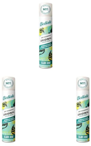 Batiste Dry Shampoo Original 200ml, Fresh & Clean Fragrance, No Rinse Spray to Refresh Hair in Between Washes (Pack of 3)