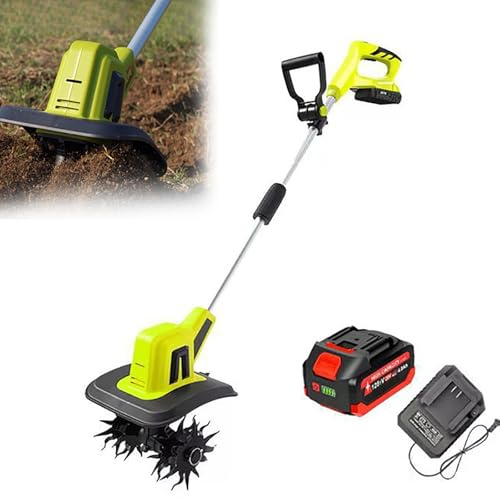 LHQYA Electric Tiller, Small Tiller, No-load Speed: 270rpm, Tillage Width: 250mm, Tillage Depth: 220mm, Blade Width: 105mm, for Orchards, Vegetable Fields
