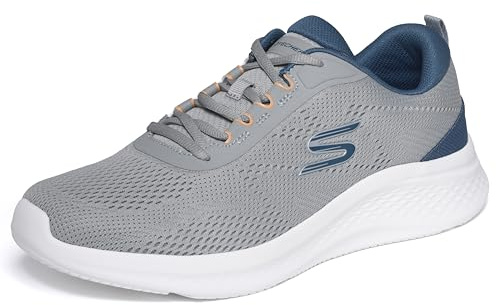 Skechers Lite Pro 2.0 Berrix - Tenis para Hombre, Malla Gris y Poliuretano Azul, 42.5 EU
