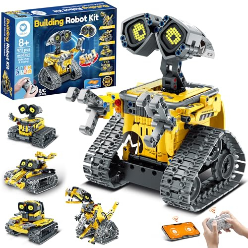 Sillbird Technic Robots para niños de 8 a 12 años, 5 en 1 Juego de Construcción de Robots Programable con App y Mando a Distancia, Regalo Ideal para Cumpleaños y Navidad (473 Piezas)