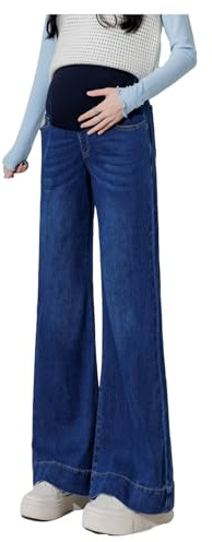 Olamao Jeans in gravidanza Bootcut con vita regolabile – Eleganti pantaloni in denim con tasche per donne fino a 175 cm – Jeans stretch Bootcut per donne incinte, Stile 01, L