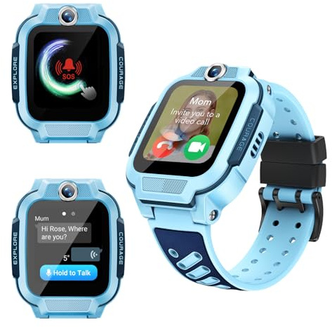 imoo Z3, smartwatch per bambini, con scheda SIM, orologio da polso per bambini, 4G, con IPX8, impermeabile, modalità aula, schermo da 1,5, 8 G, contapassi (blu)