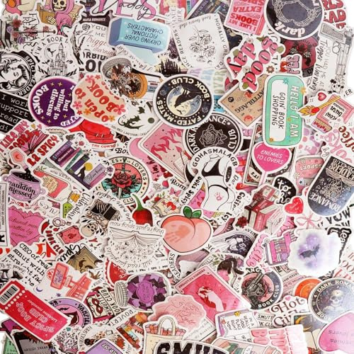 JYYWTSI Set de Pegatinas 150 Piezas Stickers Libros Románticos – Sticker Kindle y Pegatinas Lectura, Accesorios Journaling para Cuaderno Scrapbook y E-Reader Impermeables Sin Residuos Reutilizables