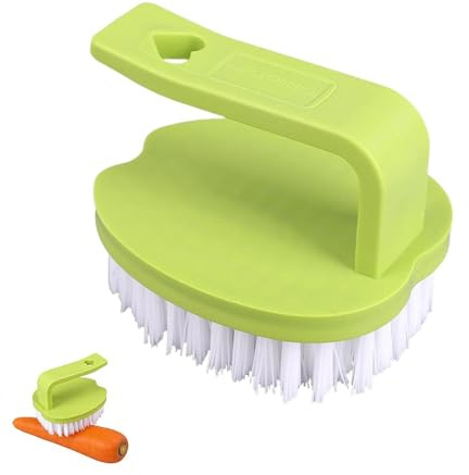 Spazzola Per Verdure Per Alimenti - Spazzola Ergonomica Con Impugnatura Antiscivolo, Gadget Da Cucina Pratico E Compatto, Setole Rigide E Flessibili | Strumento Per, Frutta, Patate, Uova, Pento