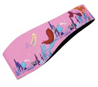 BTACGWP Bandeau Protecteur Oreille Enfant, Bandeau de Natation avec Protections d'oreilles intégrées, 1 pièce, élastique antidérapant, Joli Design, Rose Bonbon, Taille M
