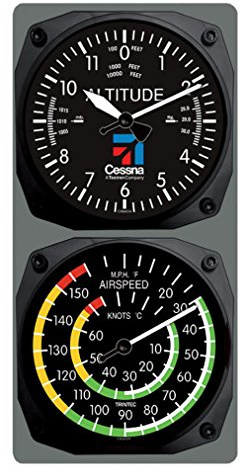 Trintec Cessna Aviation Altimeter Altitude Clock and Airspeed Thermometer Console Set