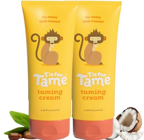 Crema mate para el cuidado del cabello | bebés, niños y más | aceite de jojoba y coco | seguro y eficaz | no rígido, pegajoso o grasoso, Amarillo, 2 Package