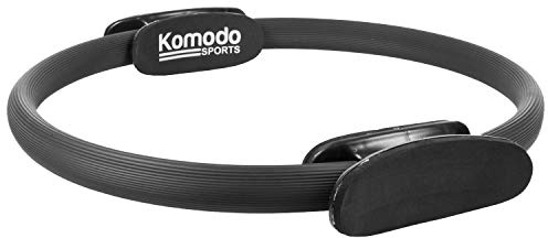 KOMODO Pilates Ring Yoga Fitness Double Handled Exercise Circle Gym Resistance Wheel (Black)