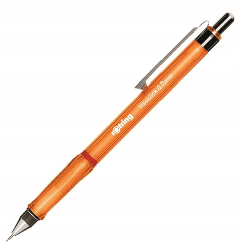 rOtring Visuclick-Druckbleistift | 0,7 mm | 2B-Mine | attraktiver orangefarbener Schaft | 12 Stück