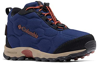 Columbia Firecamp Mid 2 WP wasserdichte Wanderstiefel für Kinder, Blau (Blue Shadow x Rusty C), 31 EU