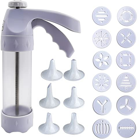 CENRONG Presse per Biscotti，Cookie Press Macchina per Biscotti Pistole per Biscotti con 12 Dischi e 6 ugelli di tubazioni，per Decorazioni Fai da Te per Torte