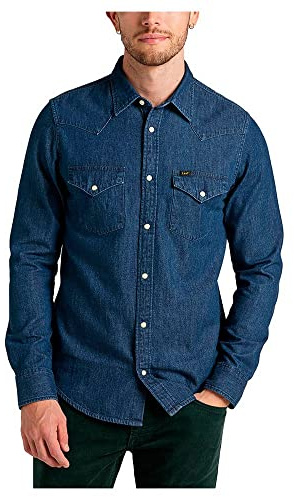 Lee Camicia Western Regular Uomo, Pietra Centrale, M