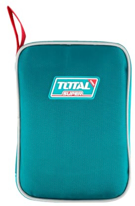 Total - Jeu de 9 Outils dans Étui en Toile - Mètre Ruban, Tournevis, Clé Ajustable, Pinces, Cutter et Mini Marteau - Kit d’Outils Parfait pour la Maison, la Voiture ou des Projets