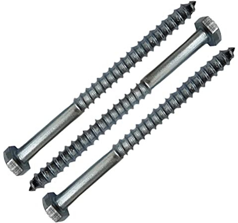 M8 - Tornillos de madera para autocar (13 mm, acero chapado en zinc), color plateado y largo, 8 x 200 mm, caja de 3 unidades