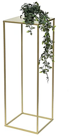 DanDiBo Tabouret à fleurs carré en métal doré 82-42 cm Support de fleurs Table d'appoint 96406 Colonne de fleurs Support moderne pour plantes Tabouret pour plantes (L: 82 cm)