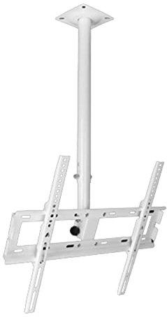 Supporto TV Parete Braccio TV Staffa 55 Pollici Soffitto Fisso Braccio Lungo Cremagliera del Soffitto 32-55 Pollici Rotazione Telescopica Regolazione Altezza (32-55inches,White)