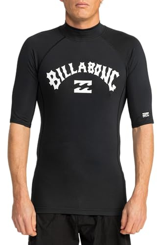 Billabong Logo Surf SS Rashguard, Negro para Hombre - M