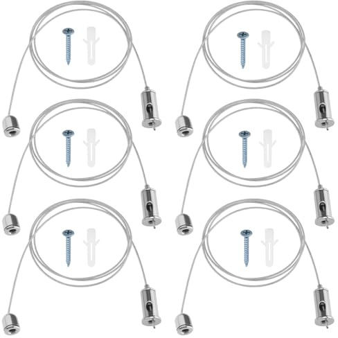 The Lord of the Tools 10 Sets Lighting Suspension Kit Ceiling Hanging Wire Cable Kit Pendant Light Wire Rope Cable Heavy Duty Chandelier Wire Adjustable Light Suspension