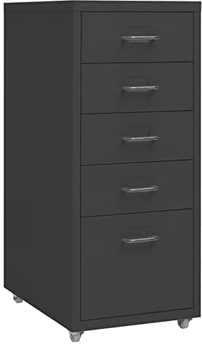ARKEM Armario archivador armarios de Herramientas Mueble Oficina archivador Oficina móvil Metal Antracita 28x41x69 cm