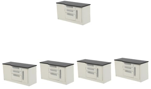 Abaodam Kinderspielzeug 5St Küchenmöbel Puppenstubenmöbel im Maßstab 1 12 Puppenhaus-Küche Spielzeug Modelle Mini-Hausmöbel kleines Hauszubehör Tasche schmücken Waschbecken Ornamente Holz